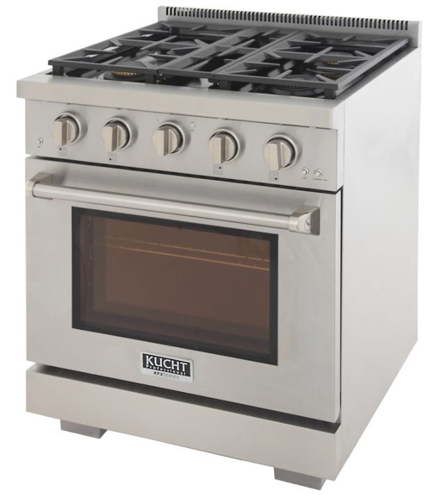 Kucht Professional KFX Series 30" Stainless Steel Pro Style Natural Gas Range with True Simmer Burners-3