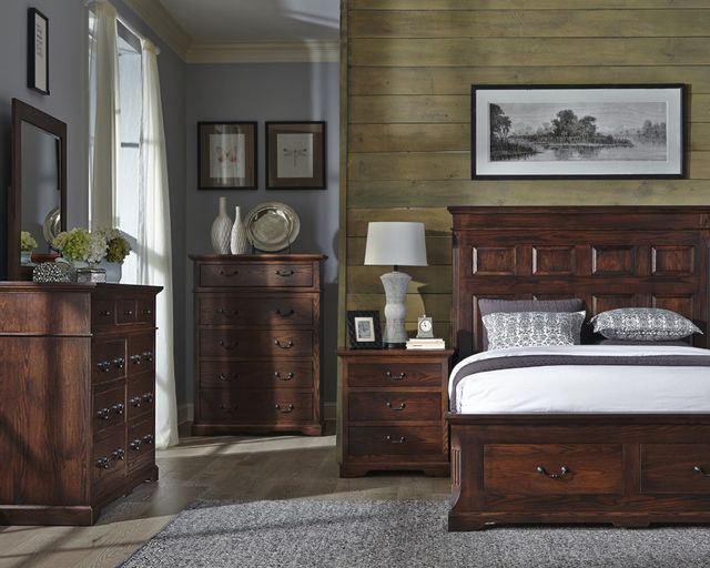 Mavin Customizable Longmeadow Queen Panel Bed with End Drawers-1