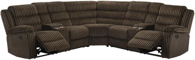 Coaster® Atkinson Chocolate Upholstered Reclining Sectional Sofa-1