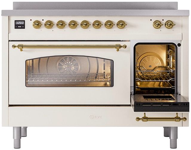 Ilve® Nostalgie II Series 48" Antique White Pro Style Induction Range-3