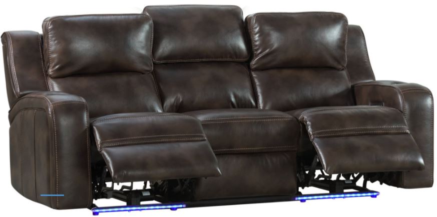 Intercon Silhouette Bolero Coffee Dual Power Sofa - Thumbnail 4