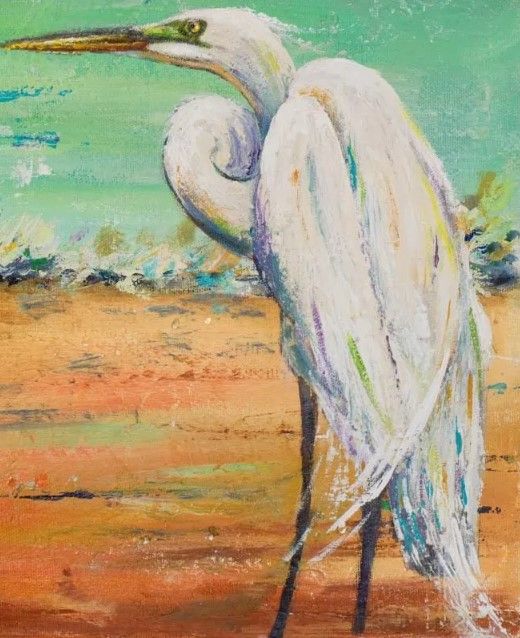 Classy Art Great Egret II by Patricia Pinto Wall Art-2