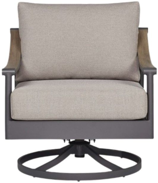 Signature Design by Ashley® Ocean Beach Gray Aluminum/Fabric Outdoor Swivel Lounge Chair-2