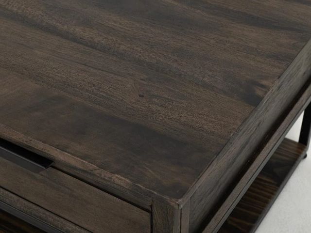 International Furniture Direct Dark Mita Stained Dark Cocktail Table-4