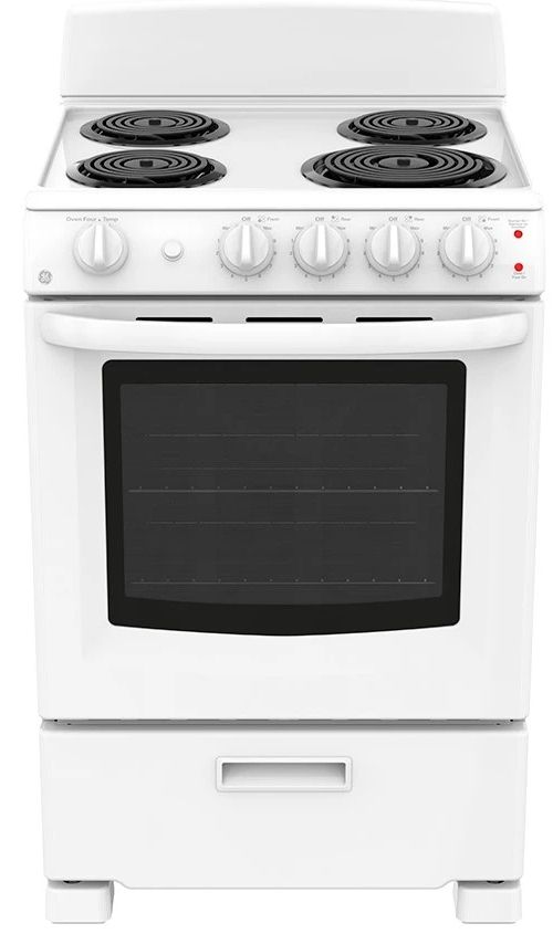 GE® 24" White Freestanding Electric Range-0