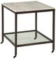Bassett Mirror Whitman Ivory Square End Table with Bronze Base-0