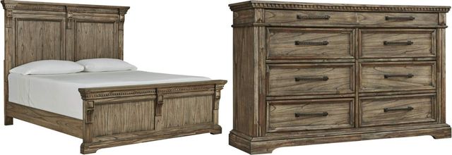 Signature Design by Ashley® Markenburg 2-Piece Brown Queen Panel Bed Set-0