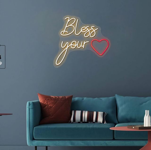 Classy Living Enlightened Neon Bless Your Heart Wall Art-1