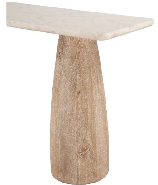 Home Trends & Design Palm Springs White Console Table with White Wash Base-2