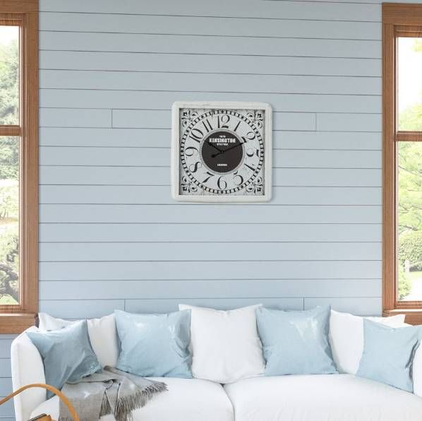YHD Distressed White Wall Clock-1