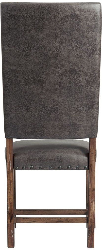 Elements International Gramercy Gray/Walnut Straight Leg Dining Side Chair-2