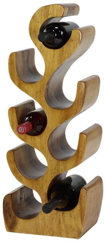 Deco Marche Brown Tree Shaped 8-Bottle Wine Rack-1