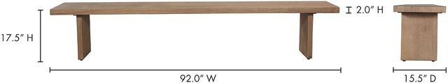 Moe's Home Collection Koshi Sandblasted Amber Oak Bench-2