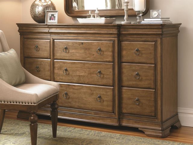 Universal Explore Home™ New Lou Cognac Dresser And Storage Mirror-1