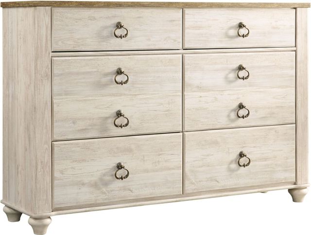 Signature Design by Ashley® Willowton 6-Piece Whitewash Twin Panel Headboard Bedroom Set-2