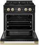 ZLINE Marino 30" Black Stainless Steel Pro Style Gas Range with Champagne Bronze Accents-1