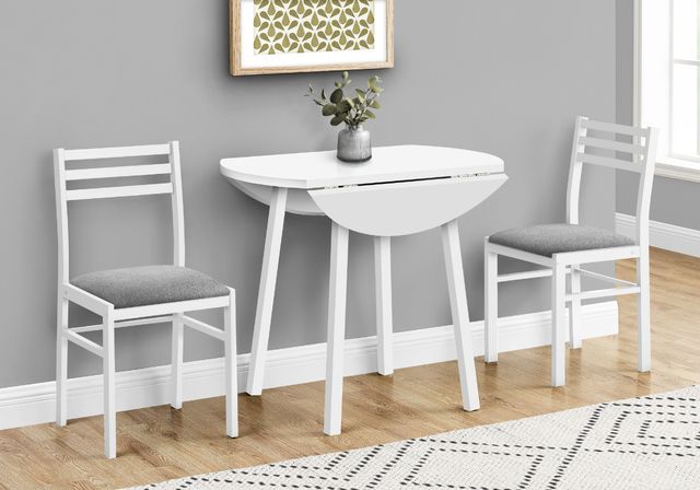 Monarch Specialties Inc. 3-Piece White Dining Set-2