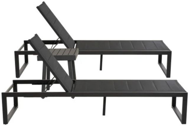 Linon Alora 3-Piece Black Aluminum/Fabric Lounge Chair Set-2