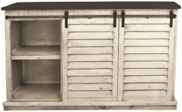 American Heartland Manufacturing Rustic Two-Tone Tall Quaint Shutter TV Stand-1