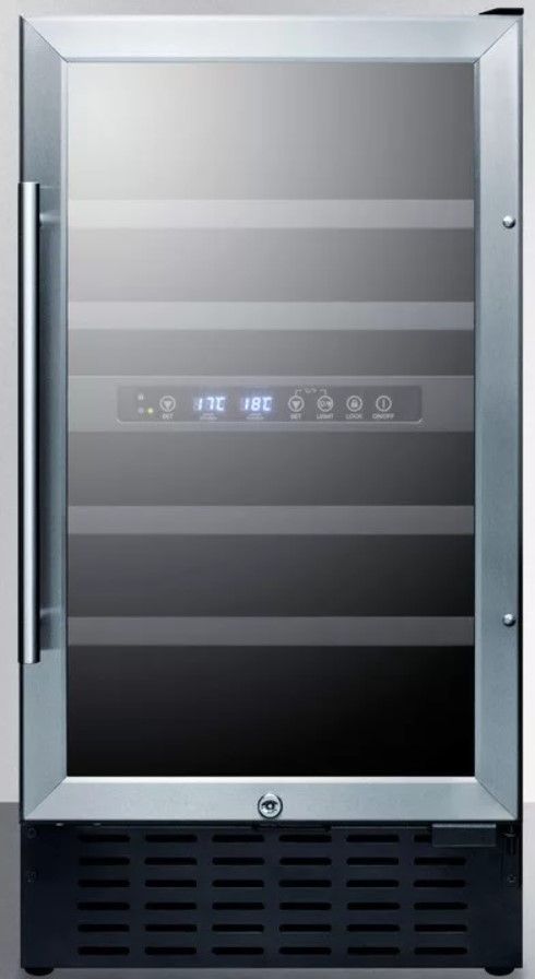 Summit® Black 18'' Dual-Zone Built-In Wine Cellar-1