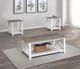 Crown Mark Thelma 3-Piece Weathered Gray Occasional Table Set with White Base-1