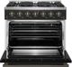 FORNO® Galiano 36" Stainless Steel Pro Style Gas Range with Black Door and Antique Brass Accents-1