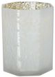 A & B Home White Frosted Mercury Glass Octagonal Candle Holder-0