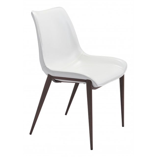 Zuo® Modern Magnus White/Walnut Dining Chair-0