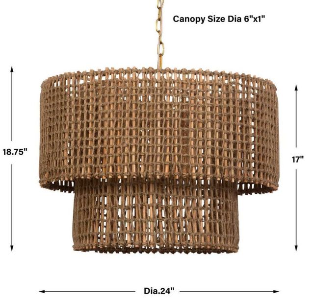 Uttermost® Biswas Antique Brass Light Pendant-2
