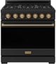 Thor Kitchen® Gordon Ramsay 36" Black/Bronze Freestanding Pro Style Gas Range with Precision Knob-0