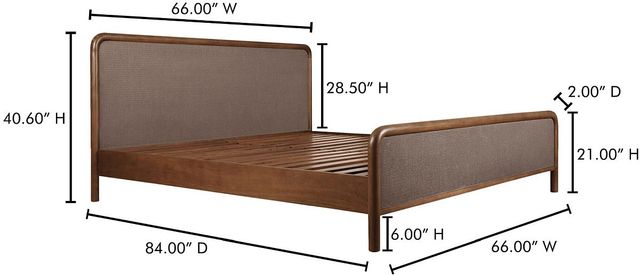 Moe's Home Collection Rye Warm Brown Queen Panel Bed-2