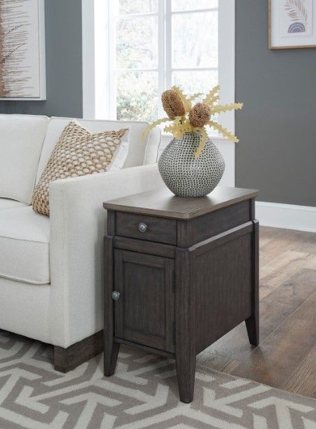Null Furniture Lake Lure Gray Fog Chairside Cabinet-2