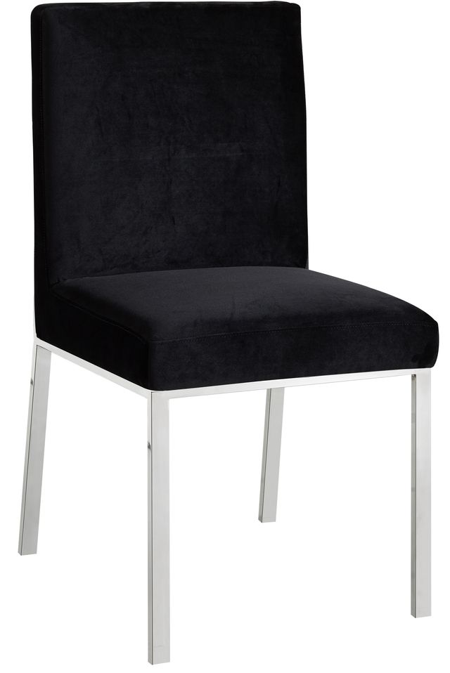 Meridian Furniture Opal Black/Chrome Velvet Dining Chair-0