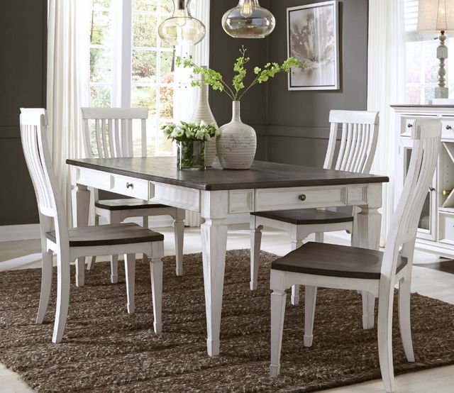 Liberty Furniture Allyson Park 5-Piece Charcoal/Wirebrushed White Rectangular Table Set-1
