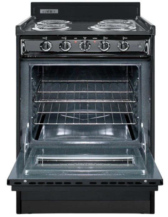 Summit® 24" Black Freestanding Electric Range-1