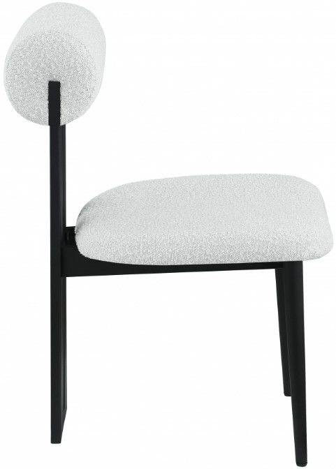 Meridian Furniture Dario Cream/Black Boucle Upholstered Dining Chair-2