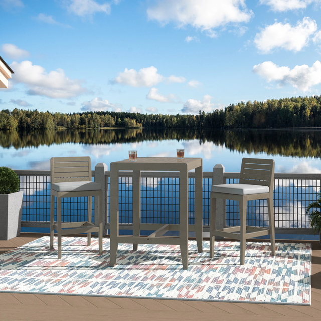 homestyles® Sustain 3-Piece Gray Outdoor High Bistro Set-3