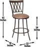 Steve Silver Co. Sedona Brown Cherry/Dark Camel Swivel Bar Stool-2