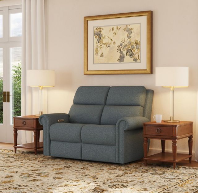 Flexsteel® Customizable Bernard 61"Fabric Power Reclining Loveseat with Headrest and Lumbar-1