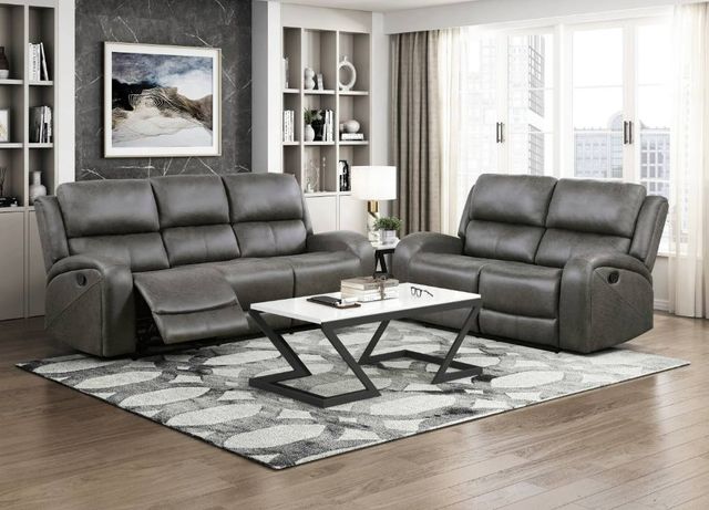 Homelegance® Pagosa Gray Double Manual Reclining Sofa-1