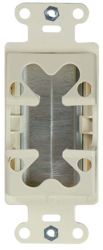 Sanus® Light Almond Cable Management Brush Wall Plate-3