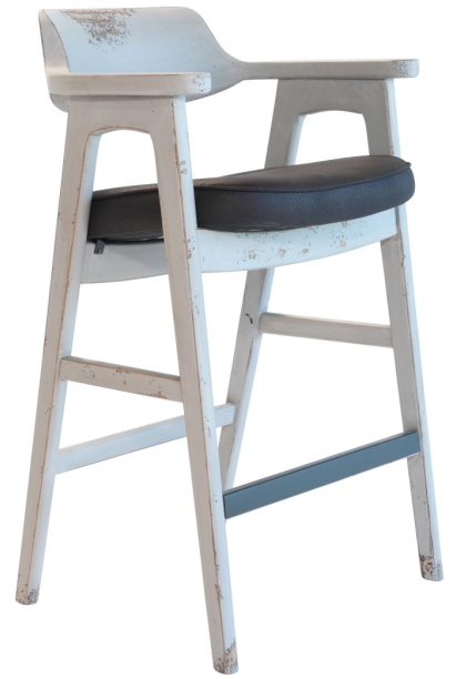 Nest Home Collections Wagner Distressed Grey Bar Chair-0