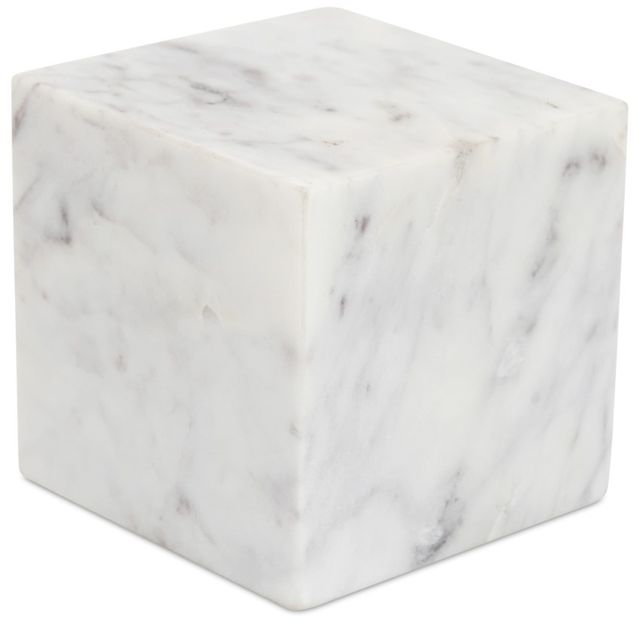 Moe's Home Collection Cora Purple/White Cube Banswara Marble Tabletop Accent-2