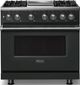 Viking® 5 Series 36" Antique Bronze Pro Style Dual Fuel (NG) Range with Polished Chrome Trim-0
