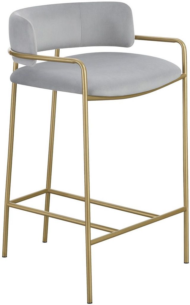 Coaster® Comstock Grey Upholstered Low Back Stool-0
