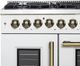 FORNO® Galiano Series Alta Qualita 48" White and Antique Brass Pro Style Dual Fuel Range -2