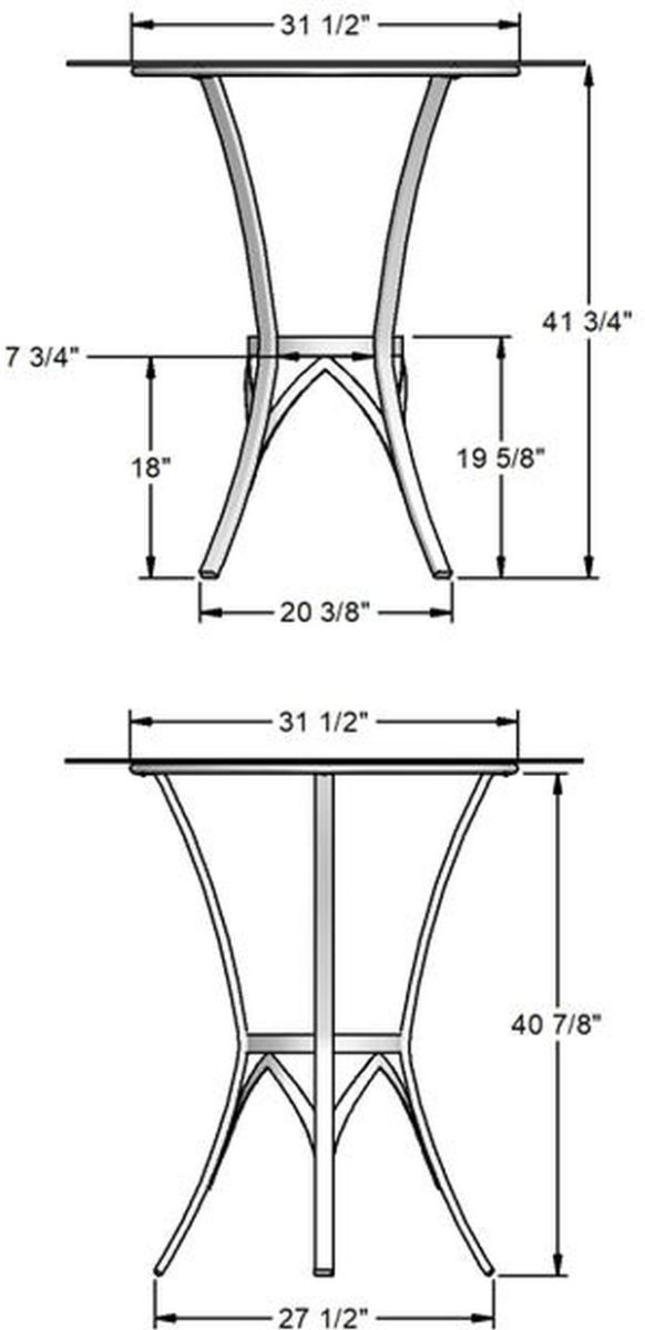 Amisco Customizable Kai Birch Veneer Bar Table with 42" Tabletop -2