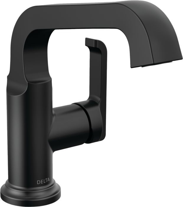 Delta Tetra™ Matte Black 7" Single Handle Bathroom Faucet-0
