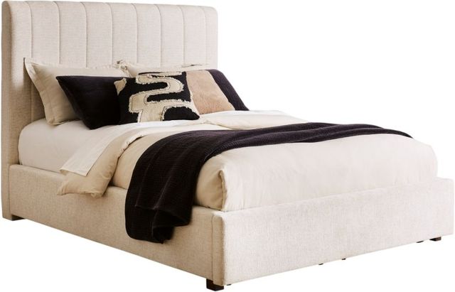 Signature Design by Ashley® Brizmore Beige Queen Upholstered Panel Storage Bed-0