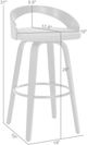 Armen Living Sonia Cream/Walnut Swivel Counter Stool-4
